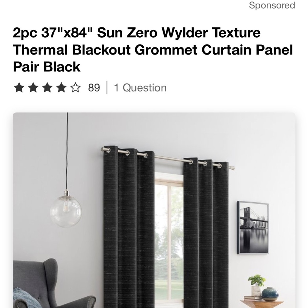 Target Blackout Black Curtains